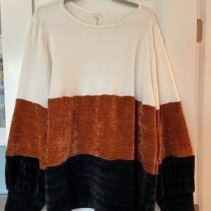 Chic Soul - Brand New Women's Fall Color-block Sweater - Size 1X